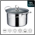 Multi size SUS201 stainless steel cookware set with glass lid